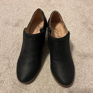 Life Stride Black Ankle Booties with Braided Trim - size 11W